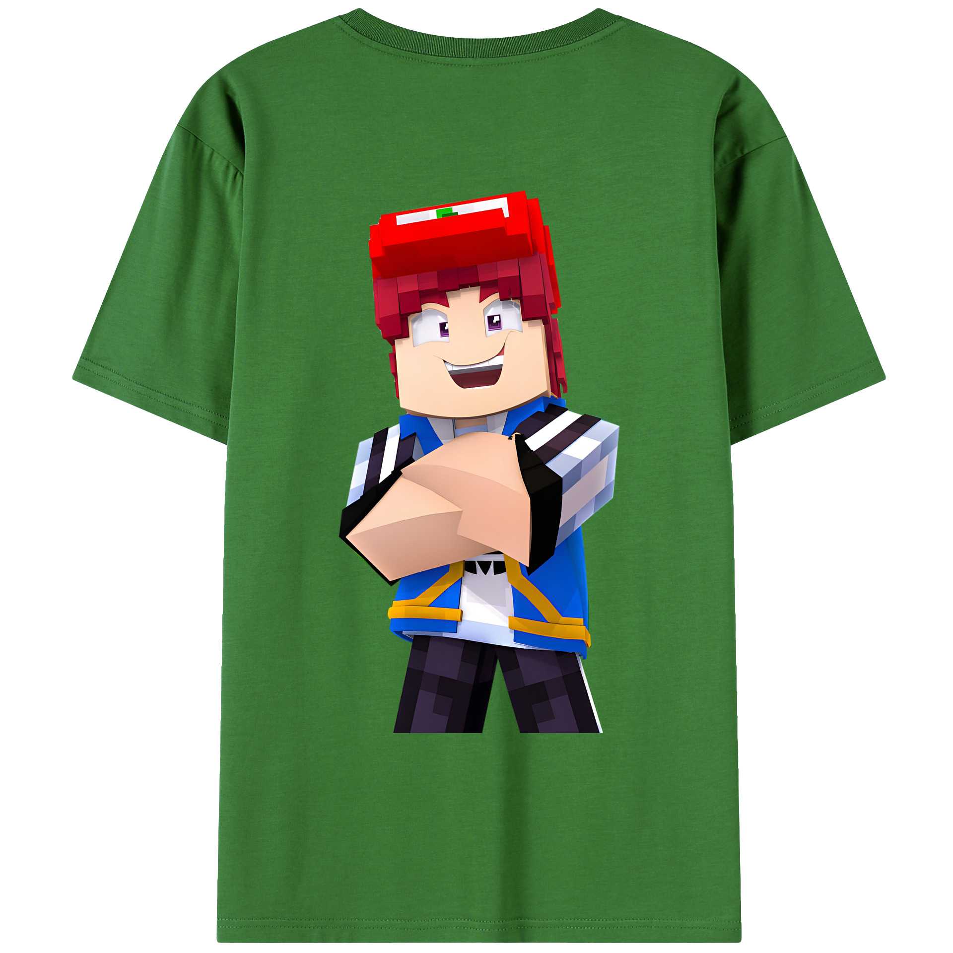 （画像用） マインクラフト ブロックの世界 Minecraft MC Block world レディース半袖Tシャツ(バックプリント)